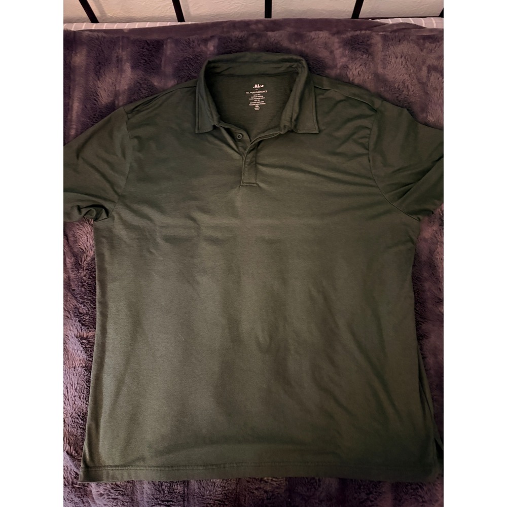 01.ALGO Golf Polo Shirt Men's XXL Green Moisture Wicking Work Business Casual